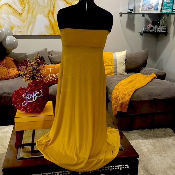 2-piece cardigan size Small with skirt/dress size medium Mustard color - Picture 5 of 8